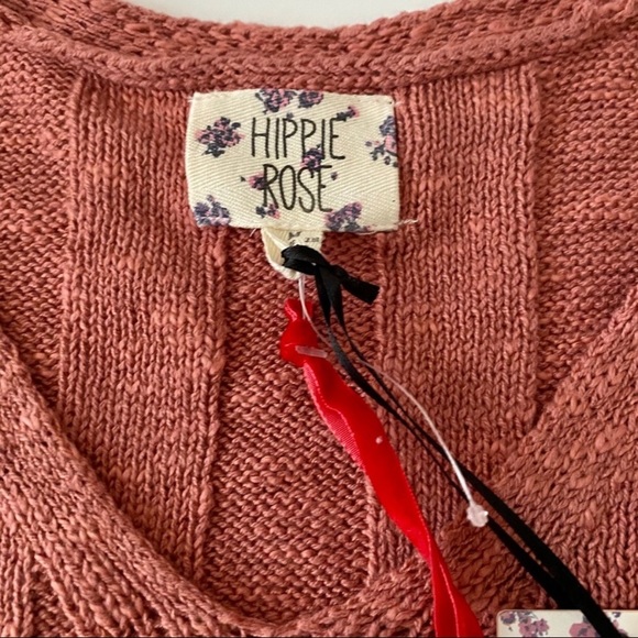 Hippie Rose V-neck Sunset Clay & Crystal Sage Ribbed Sweaters Bundle of two NWT - Picture 4 of 16